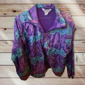 GREAT CAVALIER PURPLE,TEAL WITH GOLD TRIM JACKET SIZE LARGE